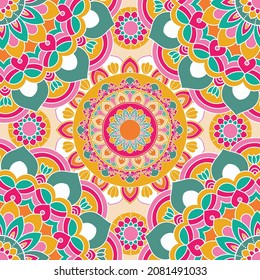 Colorful Mandala Pattern Vector Illustration. Decorative Mandala Background. 