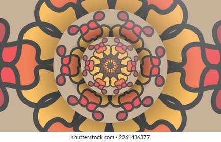 Colorful Mandala with pattern Vintage decorative elements. Oriental pattern, vector illustration. Arabic, islam, Indian, moroccan,spain, turkish, pakistan, chinese, ottoman motifs. Coloring book page
