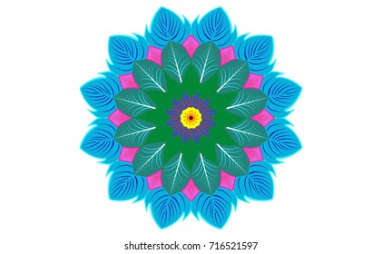 Colorful of Mandala. Round Ornament Pattern. Geometric circle element made in vector colorful line and white  background.