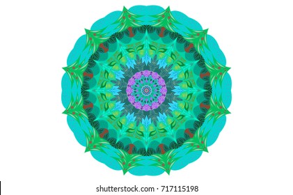 Colorful of Mandala. Round Ornament Pattern. Geometric circle element made in vector colorful line and white  background, Christmas day 