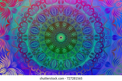 Colorful of Mandala. Round Ornament Pattern. Geometric circle element made in vector colorful line and white  background.