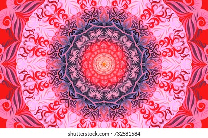 Colorful of Mandala. Round Ornament Pattern. Geometric circle element made in vector colorful line background.