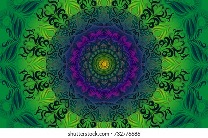 Colorful of Mandala. Round Ornament Pattern. Geometric circle element made in vector colorful line background.