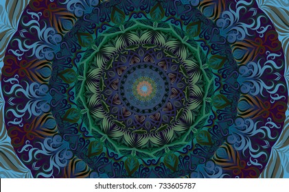 Colorful of Mandala. Round Ornament Pattern. Geometric circle element made in vector colorful line background.