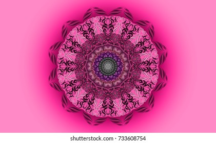 Colorful of Mandala. Round Ornament Pattern. Geometric circle element made in vector colorful line background.