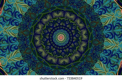 Colorful of Mandala. Round Ornament Pattern. Geometric circle element made in vector colorful line background.