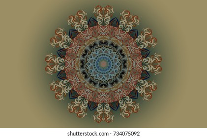 Colorful of Mandala. Round Ornament Pattern. Geometric circle element made in vector colorful line background.