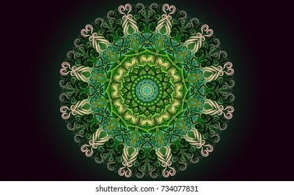 Colorful of Mandala. Round Ornament Pattern. Geometric circle element made in vector colorful line background.