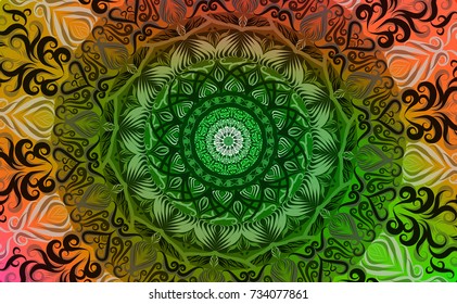 Colorful of Mandala. Round Ornament Pattern. Geometric circle element made in vector colorful line background.