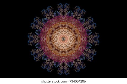 Colorful of Mandala. Round Ornament Pattern. Geometric circle element made in vector colorful line background.