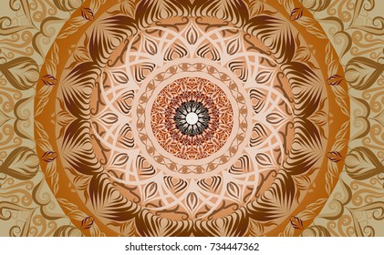 Colorful of Mandala. Round Ornament Pattern. Geometric circle element made in vector colorful line background.