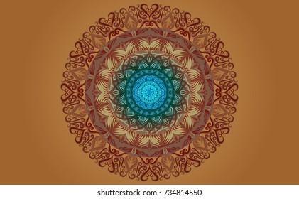 Colorful of Mandala. Round Ornament Pattern. Geometric circle element made in vector colorful line background.