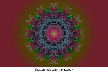 Colorful of Mandala. Round Ornament Pattern. Geometric circle element made in vector colorful line background.