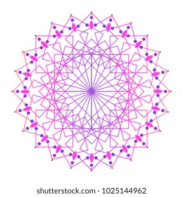 Colorful Mandala sacred ancient geometric culture ornament. Flower of life, Lotus Vector Illustration.