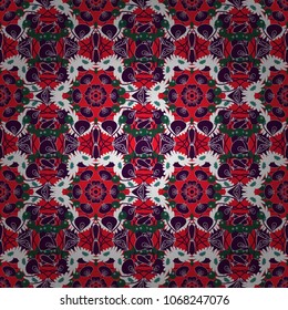 Colorful mandala seamless pattern. Decorative stylized elements. Mandalas ornament. Vector design for fabrics, cards, web, decoupage.