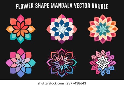 Colorful Mandala Vector Bundle, Set of Vector boho mandala illustration, Ornamental Floral Mandala Set