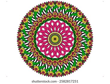 Colorful Mandala Vector Design with Intricate Mandala Patterns, Perfect for Mandala Projects, Printable Art, and Digital Mandala Commercial Use