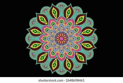 Colorful Mandala vector icon isolated in a white background, easily editable mandala vector, decoration element for meditation poster, yoga, banner, henna, invitation, cover page, design element