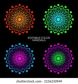 vector mandala colorido, fondo de mandala india, arte de mandala floral, adorno tradicional, fondo de mandala floral