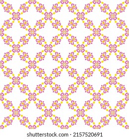Colorful mandala vector pattern. Seamless oriental ornament. Funky abstract flower design in red, orange, purple, yellow colors