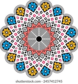 colorful mandala vector round design.