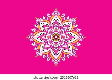Cor Mandala Vetor Estilo Branco Fundo 11