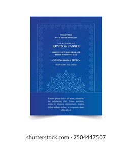 Colorful mandala wedding card template