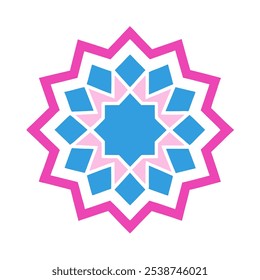 Colorful mandala-inspired geometric pattern, ideal for home decor, yoga art, prints, and digital projects. Scalable vector for both web and print use.