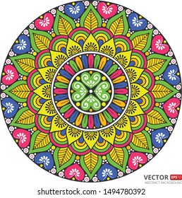 Colorful Mandalas for coloring book. Decorative round ornaments. Unusual flower shape. Oriental vector, Anti-stress therapy patterns. Weave design elements. Yoga logos Vector