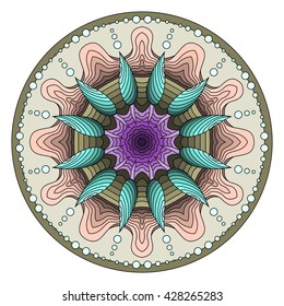 Colorful mandalas. Decorative round ornaments. Weave design elements.