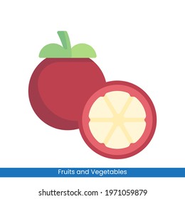 Colorful Mangosteen icon vector design. Fruits and Vegetables symbol for your website design, logo, app, UI. Eps10 vector illustration.