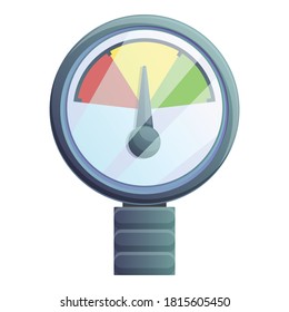 Farbiges Manometersymbol. Cartoon auf buntem Manometer, Vektorsymbol für Webdesign einzeln auf weißem Hintergrund