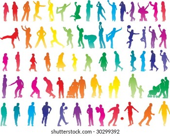 Colorful many people vector