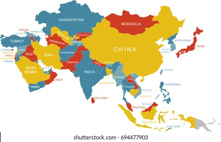 simple asia map