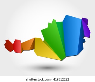 colorful map of Austria, stylized concept