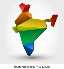 colorful map of Brazil. stylized concept