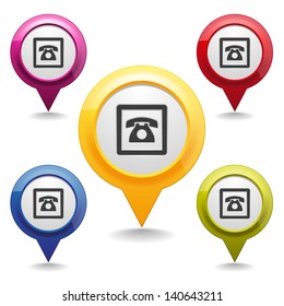 Colorful map buttons with icon