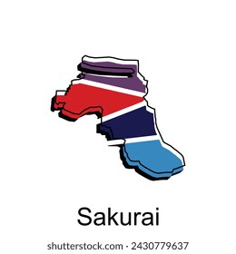 Colorful Map City of Sakurai, suitable for your company