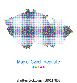 Colorful map of czech republic vector dot pattern