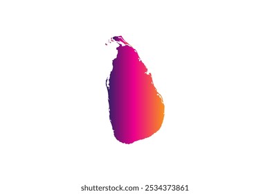 Colorful Map design concept isolated on white background of country Sri Lanka - vector illustration
