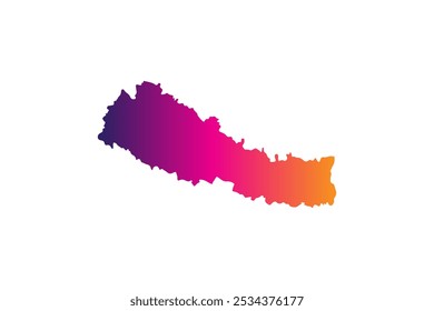 Colorful Map design concept isolated on white background of country Nepal - vector illustration