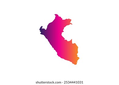 Colorful Map design concept isolated on white background of country Peru - vector illustration