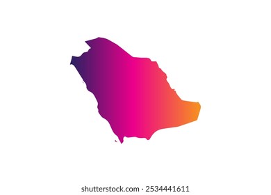 Concepto colorido del diseño del mapa aislado en el fondo blanco del país Arabia Saudita - Ilustración vectorial