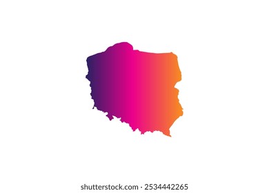 Colorful Map design concept isolated on white background of country Poland - vector illustration