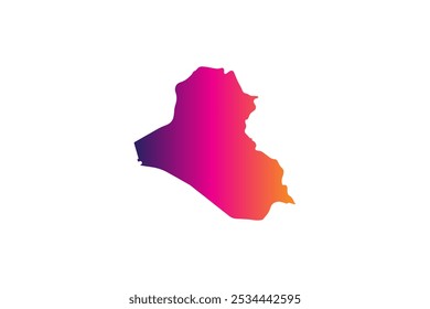 Concepto colorido del diseño del mapa aislado en el fondo blanco del país Iraq - Ilustración vectorial