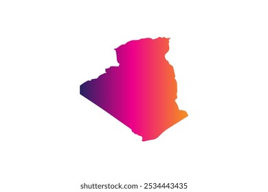 Concepto colorido del diseño del mapa aislado en el fondo blanco del país Argelia - Ilustración vectorial