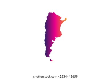 Colorful Map design concept isolated on white background of country Argentina - vector illustration