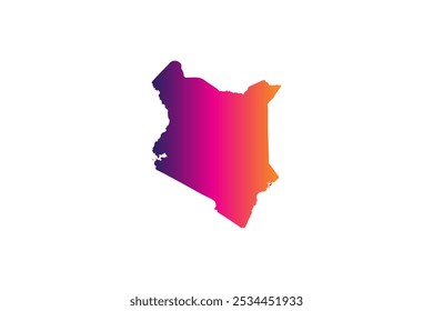 Colorful Map design concept isolated on white background of country Kenya - vector illustration