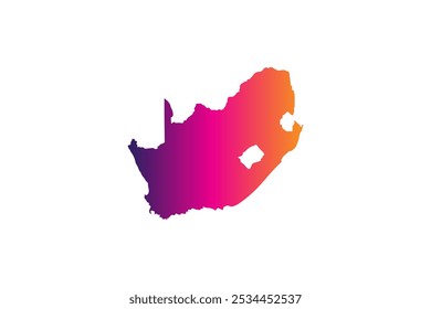 Colorful Map design concept isolated on white background of country South Africa - vector illustration