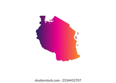 Colorful Map design concept isolated on white background of country Tanzania - vector illustration